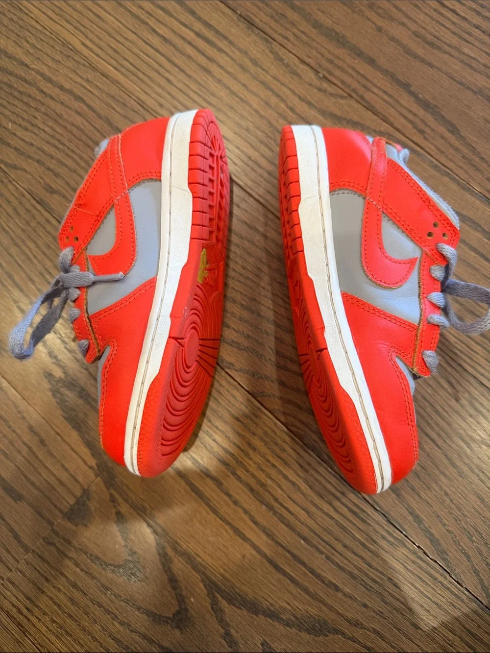 Nike Dunks Kids Orange and Gray Lace-Up Sneakers